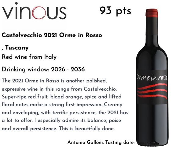 Vinous 93 pts – Orme in rosso 2021